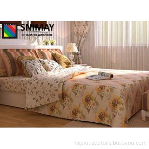 Custom Made Modern Wooden Beds With Drawers , White Wooden